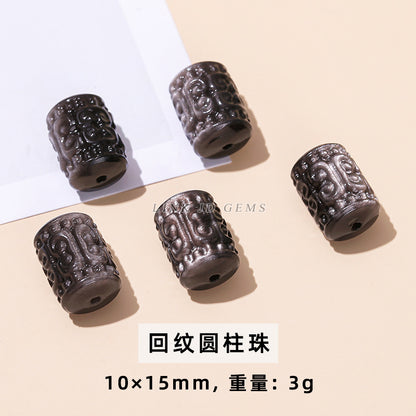 Wholesale of natural silver obsidian carving pendants