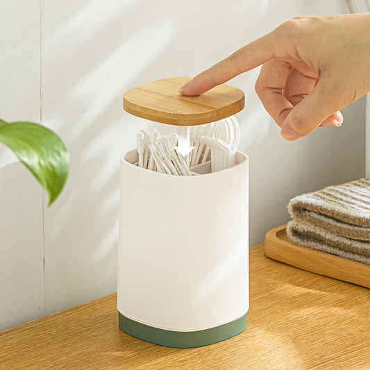 Automatic Toothpick Holder, Divided Cotton Swab Case