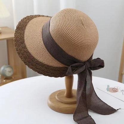 Woven Straw Hat Women's Fashion Sun Protection Wide Brim Beach Casual Vacation