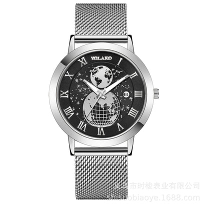 Men's mesh with calendar watch wholesale