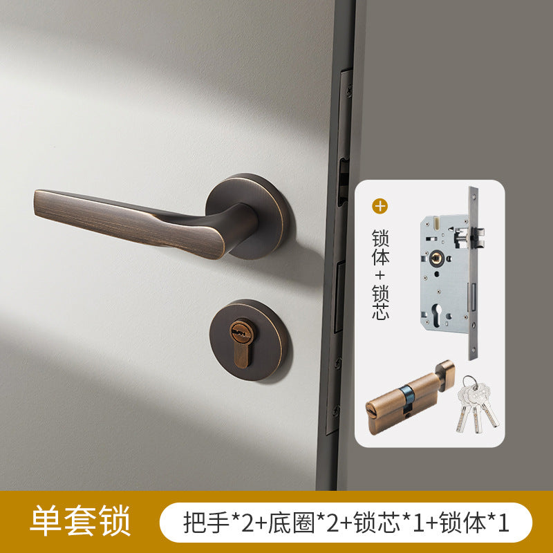 Gold mechanical door lock handle lock