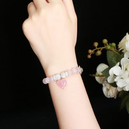 Natural powder crystal blue chalcedony bracelet