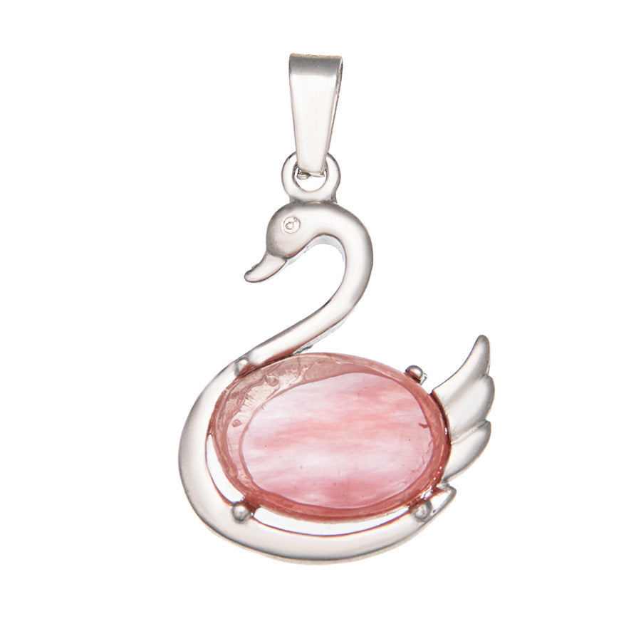 Crystal Swan Agate Pendant