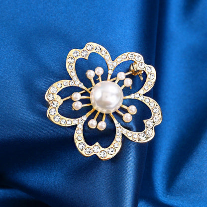 Plum Blossom Pearl Brooch