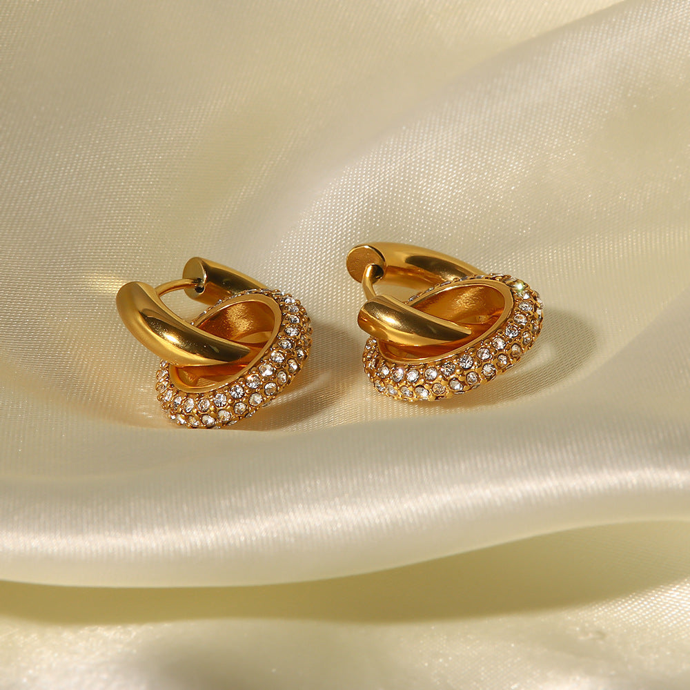 Detachable gold-tone earrings