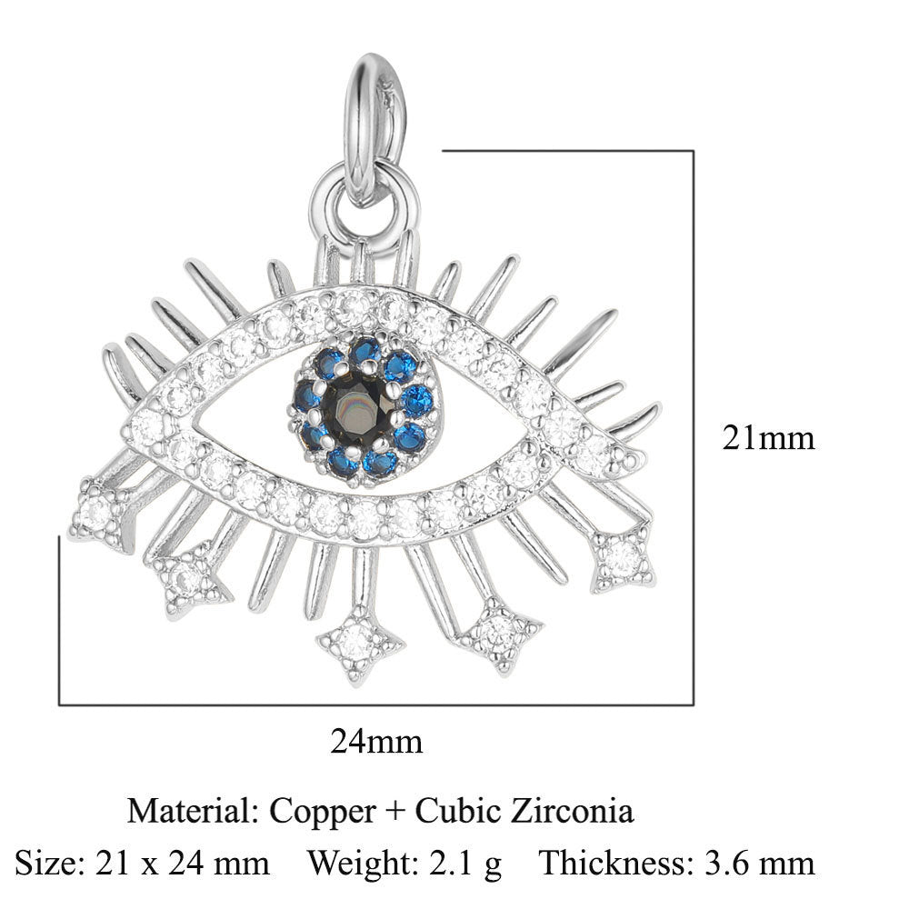 Devil's Eye Copper Zircon DIY Jewelry Pendant