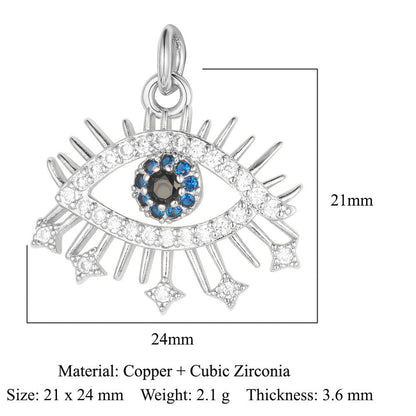 Devil's Eye Copper Zircon DIY Jewelry Pendant