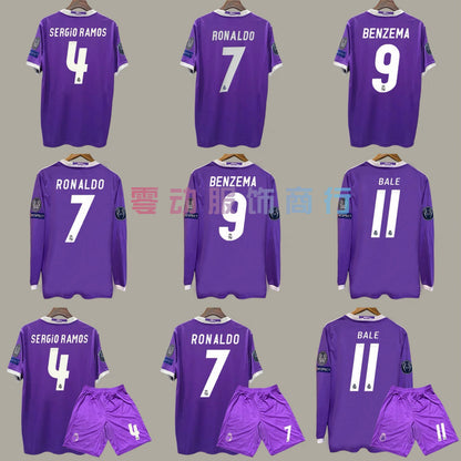 16-17 Real Purple Away Ronaldo Benzema Ramos Retro Jersey