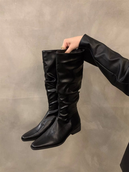 High thick heel boots