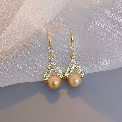 Champagne pearl earrings