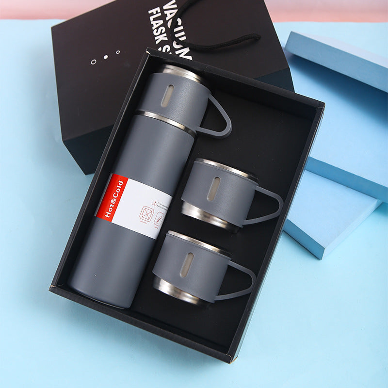 Stainless steel spray thermos cup set