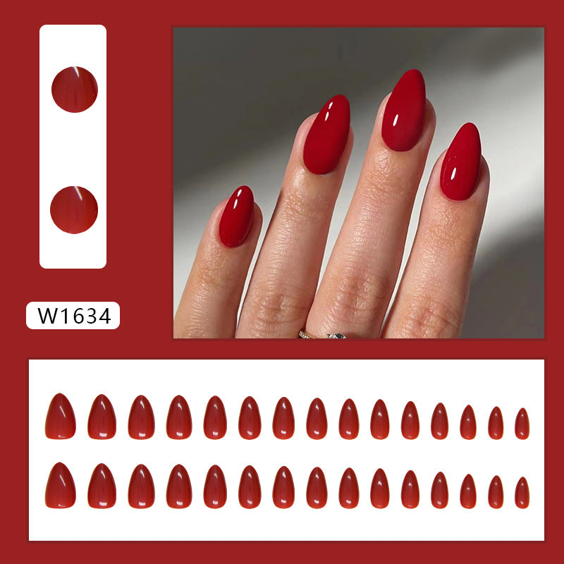 Minimalist Red Detachable Fake Nails