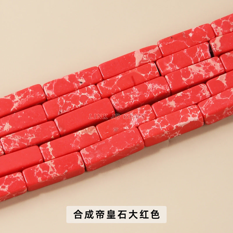 4*13mm合成帝皇石长方形方块散珠 diy饰品配件手链串珠半成品批发