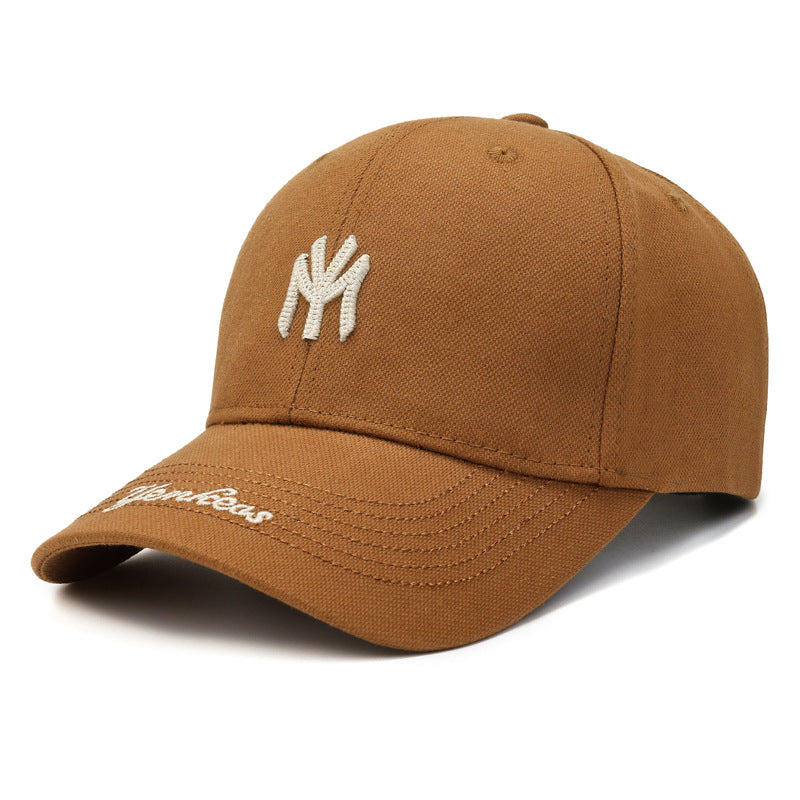 MY Letter Embroidered Simple Duckbill Cap