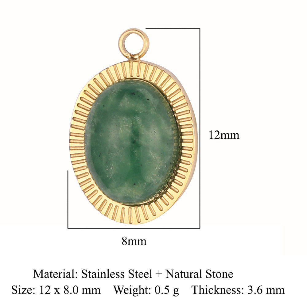 Accessories African jade stainless steel pendant