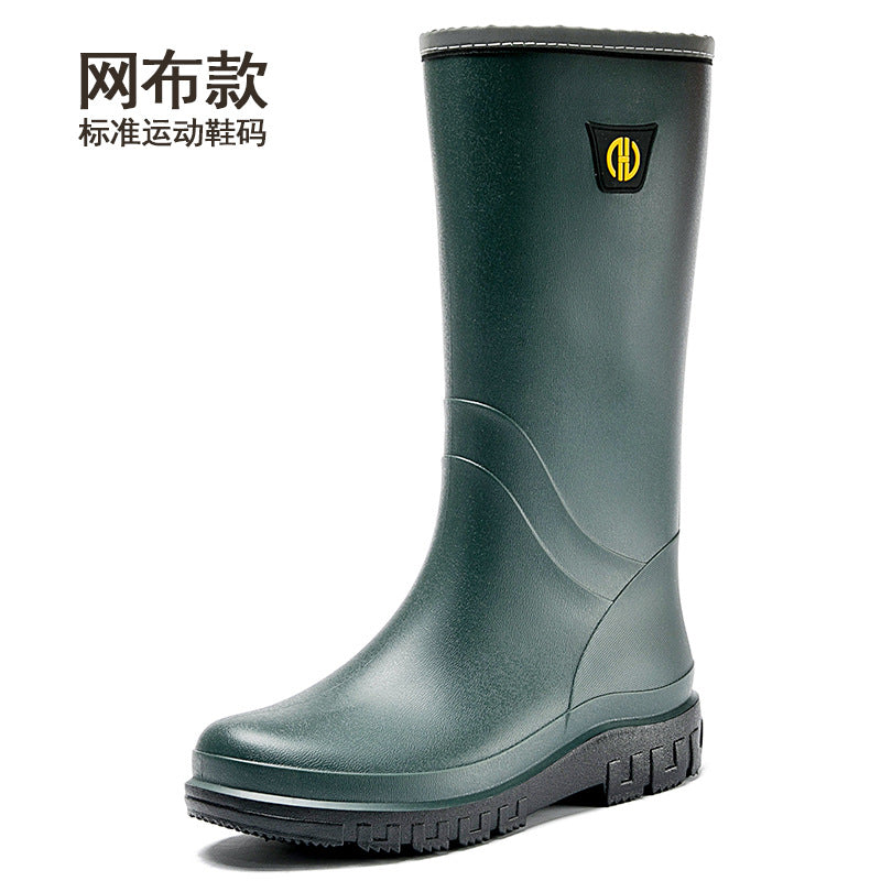 High tube rain shoes for men