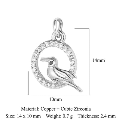 Hummingbird cat snake copper zircon necklace bracelet pendant