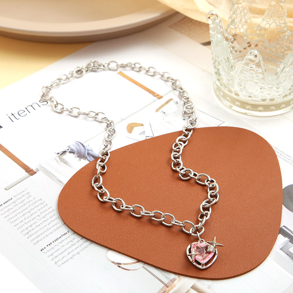 Peach Galaxy Heart Necklace