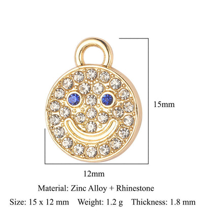 5 pcs/pack, snowman elk smiley face alloy pendant.