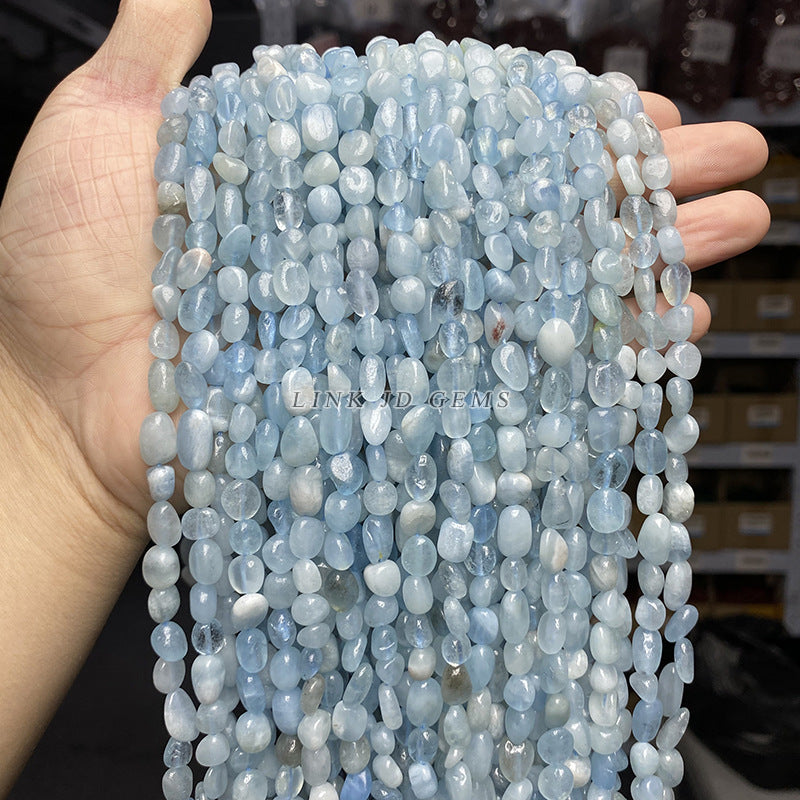 6-8Mm natural aquamarine with shaped beads loose beads