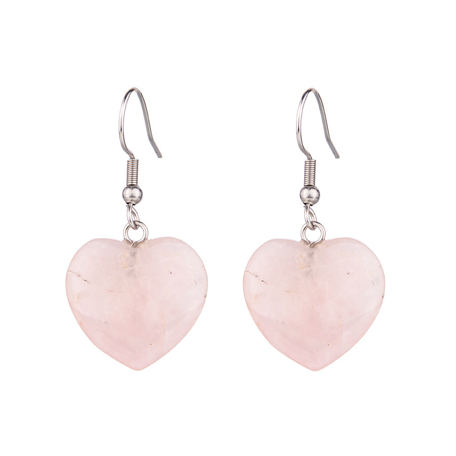 Crystal 20MM heart-shaped stainless steel earrings