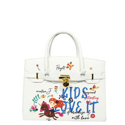 Large capacity graffiti fashion handbag