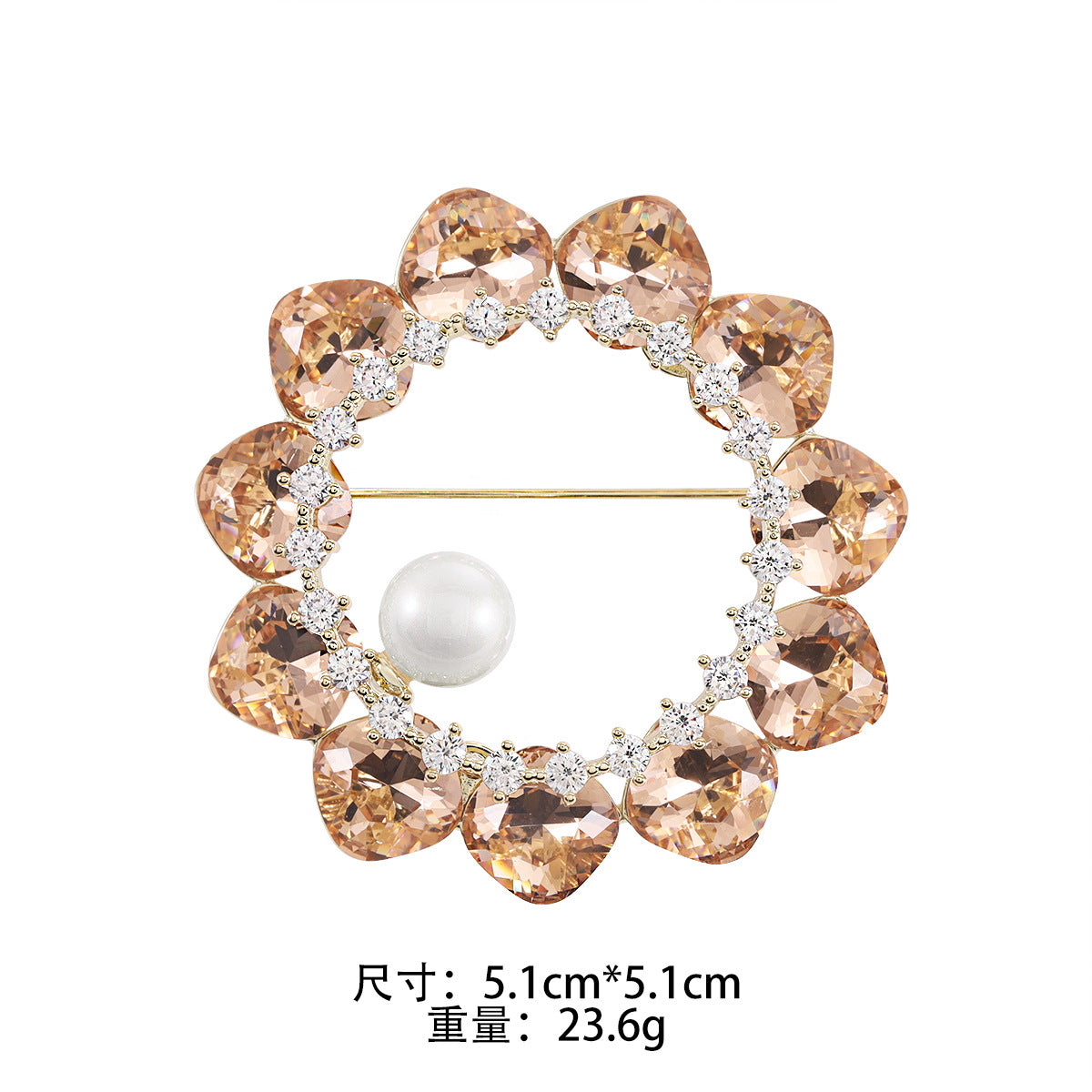 Eco-friendly crystal brooch pin