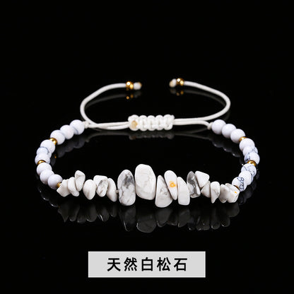 Natural crystal gravel woven bracelet