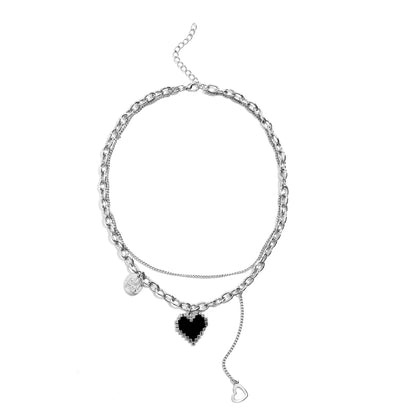 Heart letter tag necklace