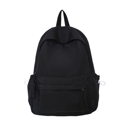 Solid color schoolbag women's simple backpack