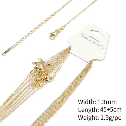 18K real gold color retention universal adjustable necklace