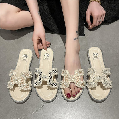 Flat Bottom Pearl Cool Slippers