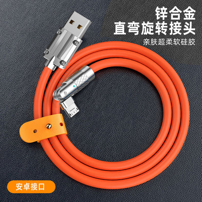 Zinc alloy mobile phone data cable elbow 180° rotation