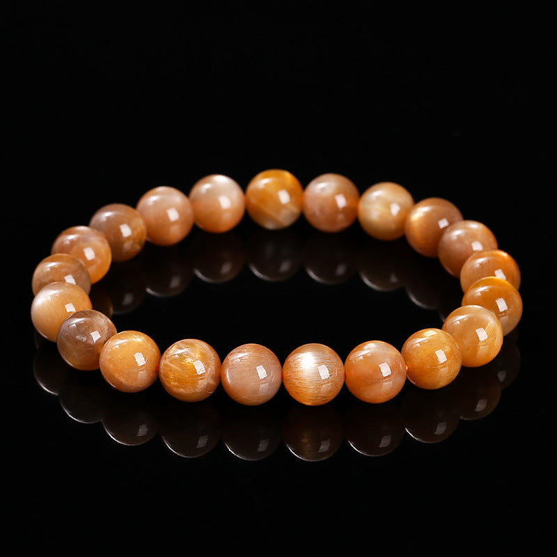 Pulsera de espina dorsal de oro natural 8A con piedra solar y ojo de gato 