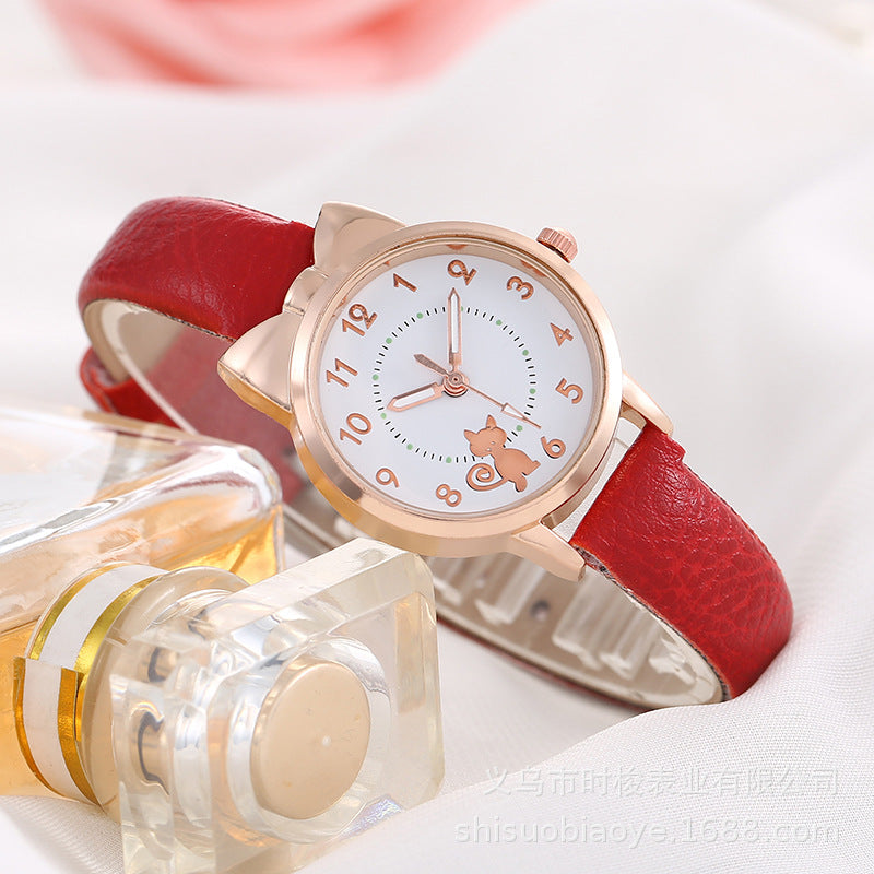 Children's Watch Girl Leather Bow Digital