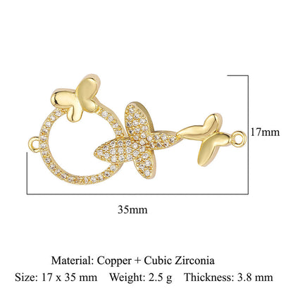 Lotus Butterfly Starfish Peach Heart Copper Zircon Pendant