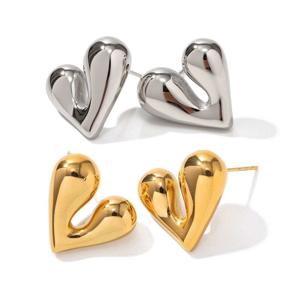 Personalized liquid heart-shaped earrings