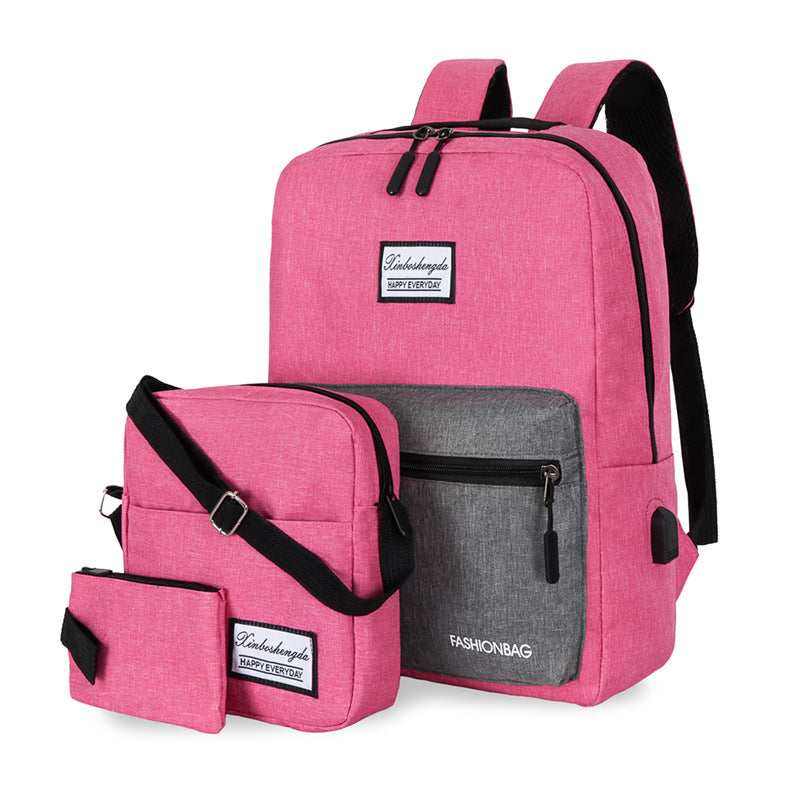 Backpack three-piece USB charging