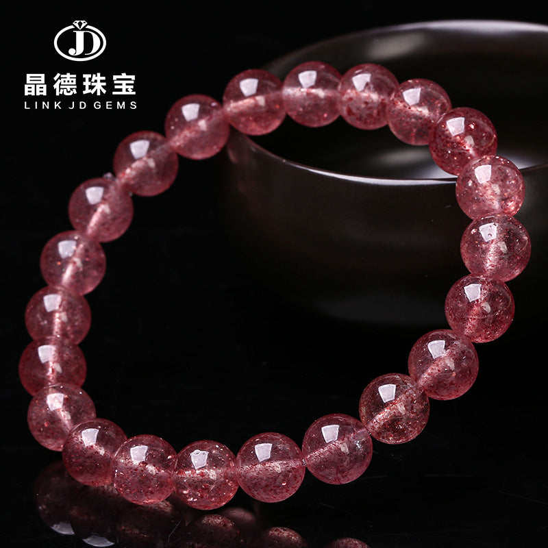 7A Natural White Water Strawberry Crystal Bracelet