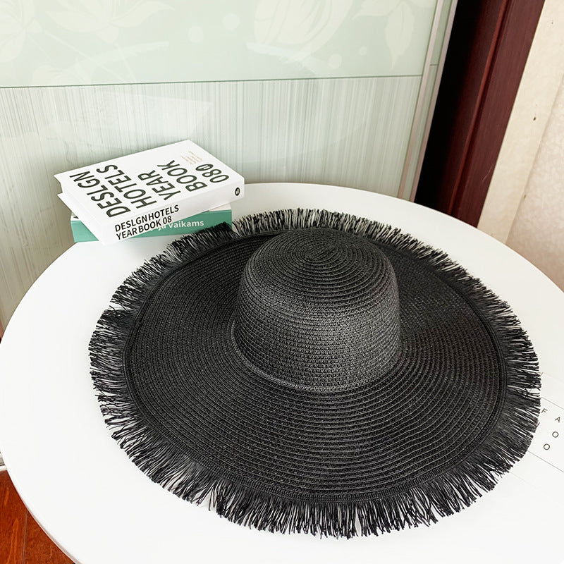 Sombrero de paja de ala ancha con protección UV para el verano Nuevo sombrero para el sol 