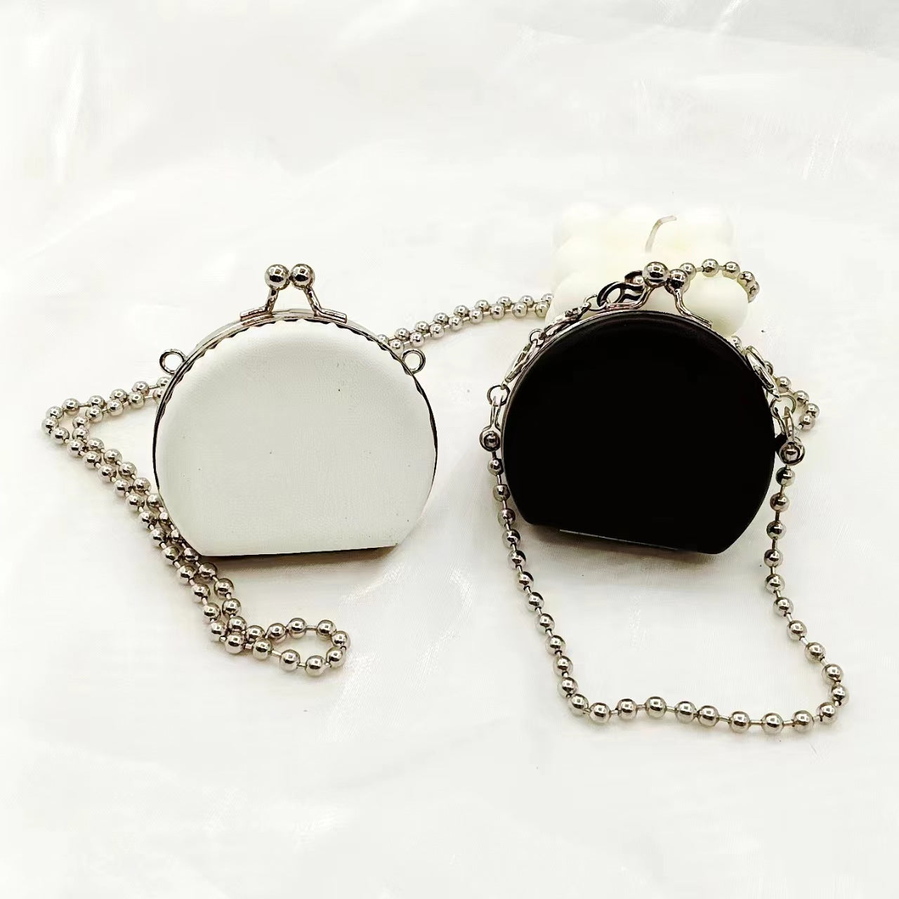 Metal mirror mini decorative bag