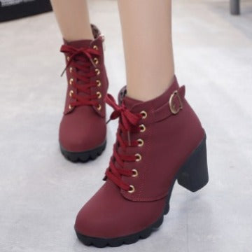 High Heel Coarse Heel Casual Women's Boots