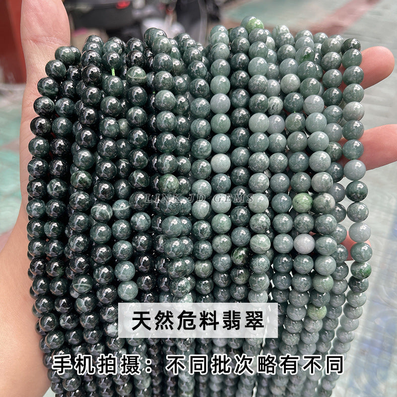 Perlas sueltas de jade jadeíta natural de Myanmar, cuentas redondas 