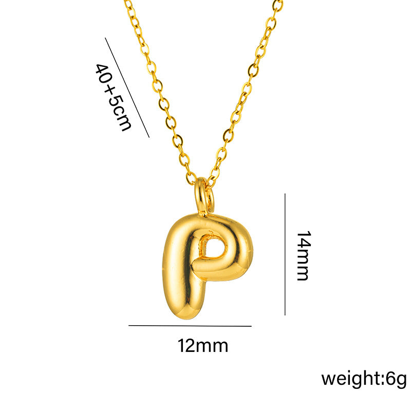 18K Gold Plated Initial Letter Pendant Necklace