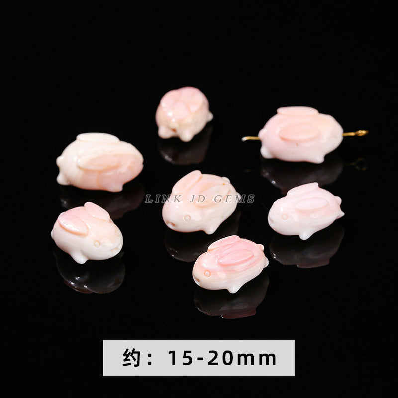 Natural shell carving accessories powder shell beads