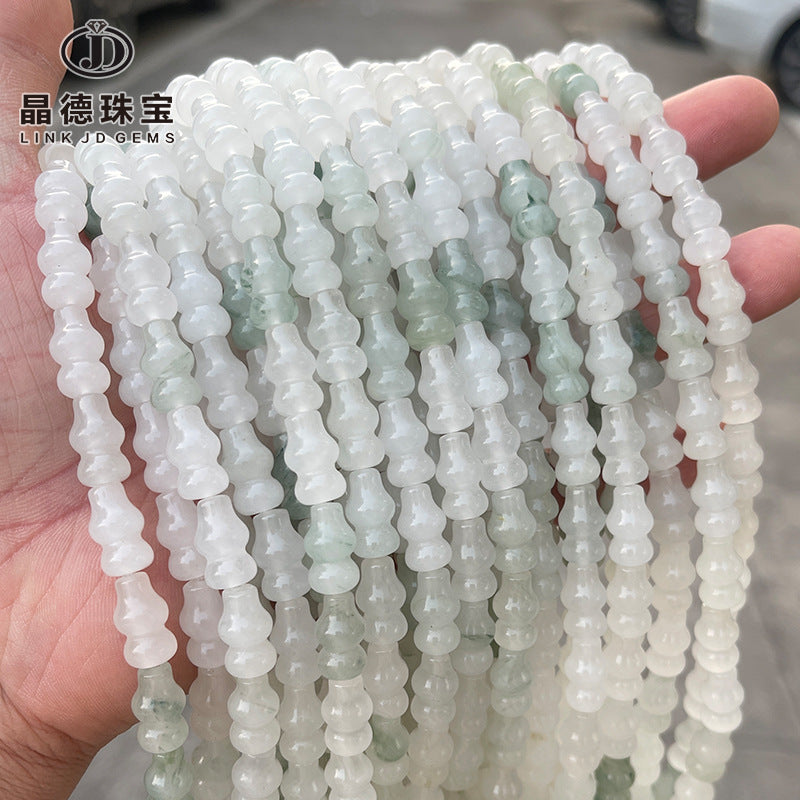 Natural ice jade gourd beads loose beads