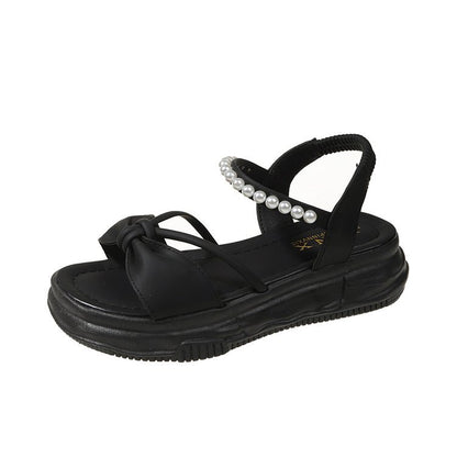 Buckle-on muffin-sole sandals