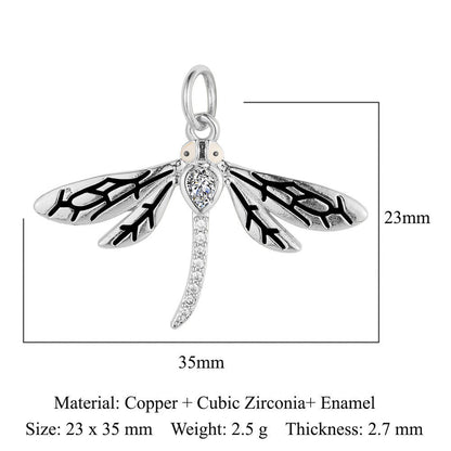 Heart-shaped copper zircon pendant bear snake scorpion