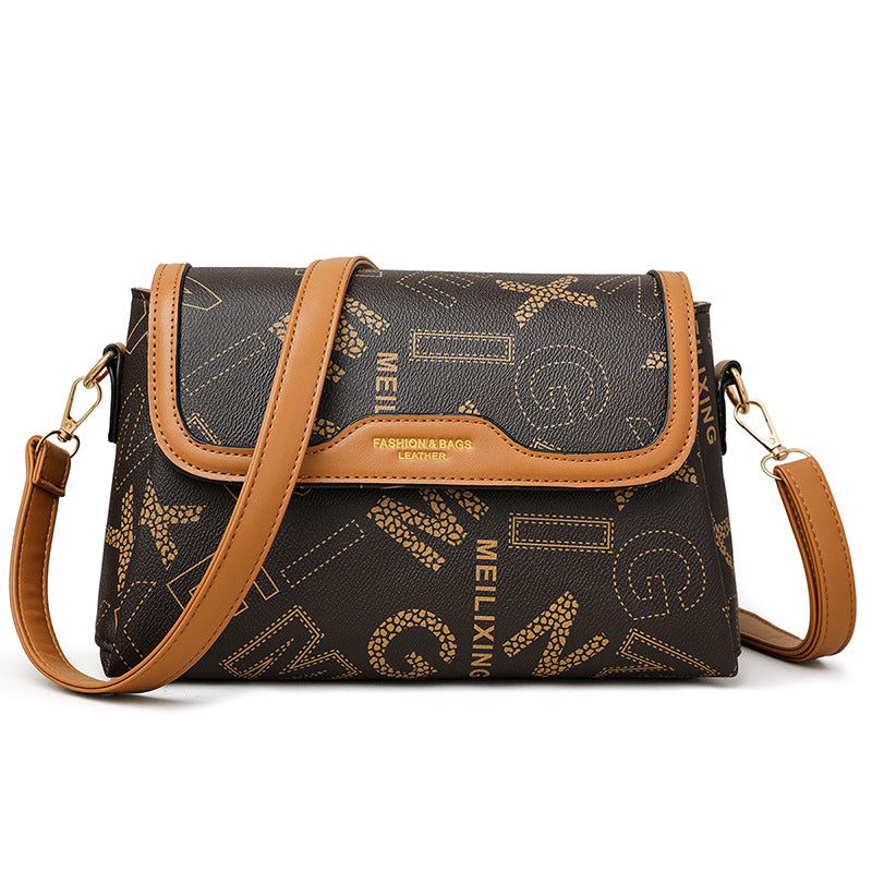 Printed letter shoulder messenger bag wholesale