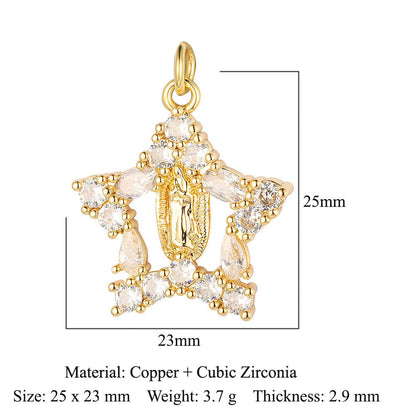 Virgin of the Cross Copper Zircon Shell Necklace Bracelet Pendant